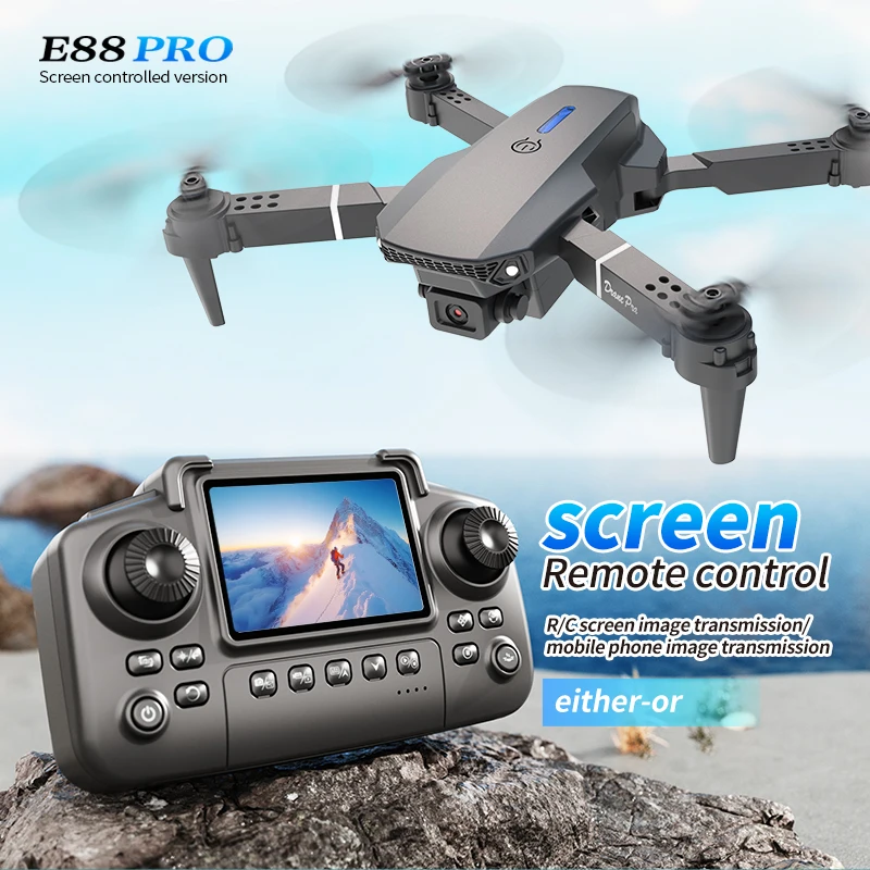 Drone Camera 4K - โดรนรุ่น Professional E88 PRO พร้อมหน้าจอ กล้อง