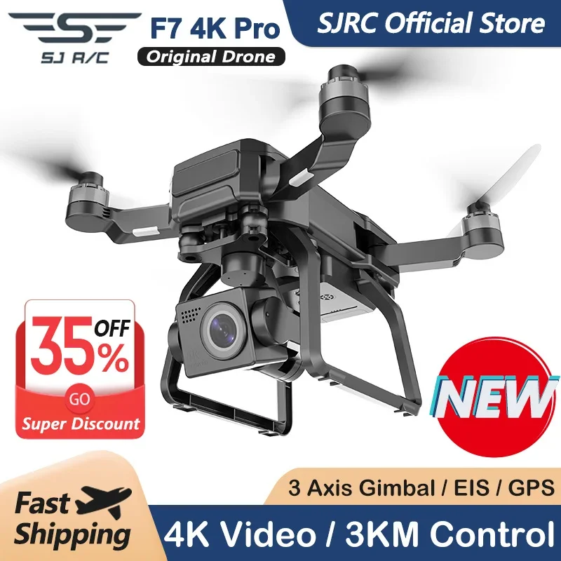 Drone Camera 4K - SJRC F7 4K PROกล้องDrone GPS HD